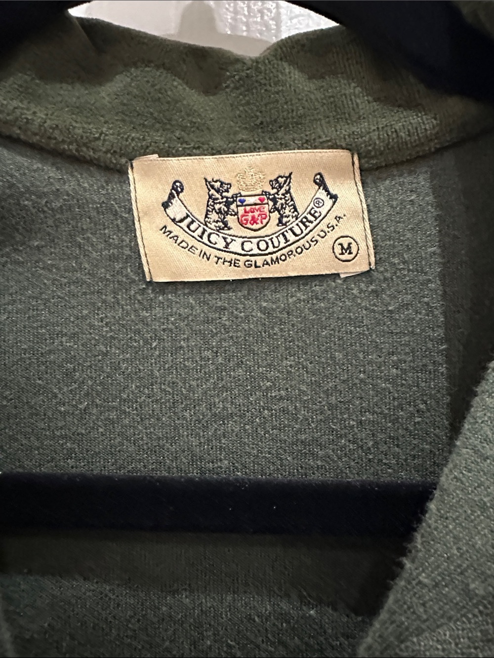 Juicy Couture Olive Green Medium Velour Zip Jacket - Picture 2 of 6